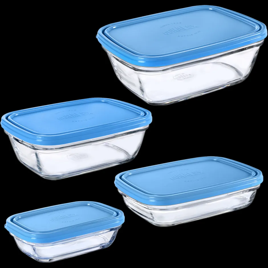 Duralex Professionnels De La Restauration|Kits>Freshbox - 4 boîtes de conservation rectangulaires multi-tailles