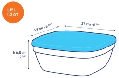 Duralex Professionnels De La Restauration|Boîtes Carrées>Freshbox - Boite de conservation carrée couvercle blanc 1,15L