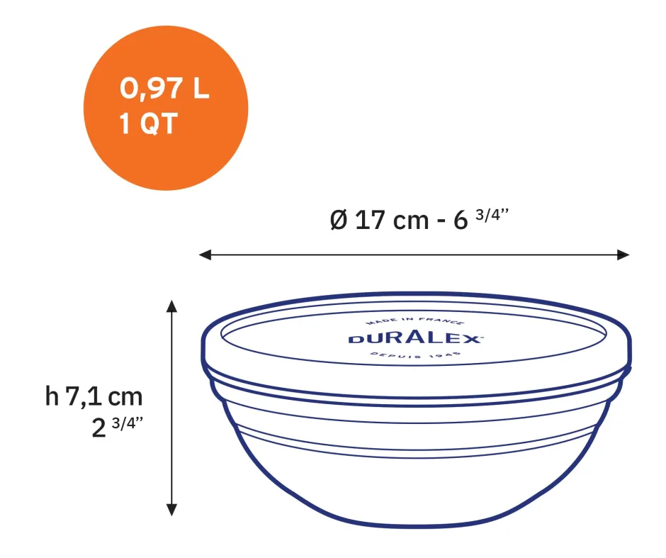 Duralex Professionnels De La Restauration|Boîtes Rondes>Freshbox - Boite de conservation ronde couvercle bleu 97cl