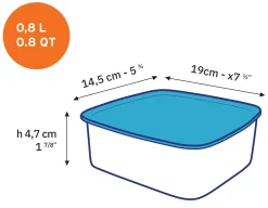 Duralex Professionnels De La Restauration|Boîtes Rectangulaires>Freshbox - Boite de conservation rectangulaire couvercle blanc 80cl