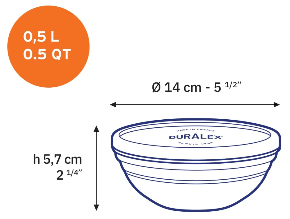 Duralex Professionnels De La Restauration|Boîtes Rondes>Freshbox - Boite de conservation ronde couvercle blanc 50cl