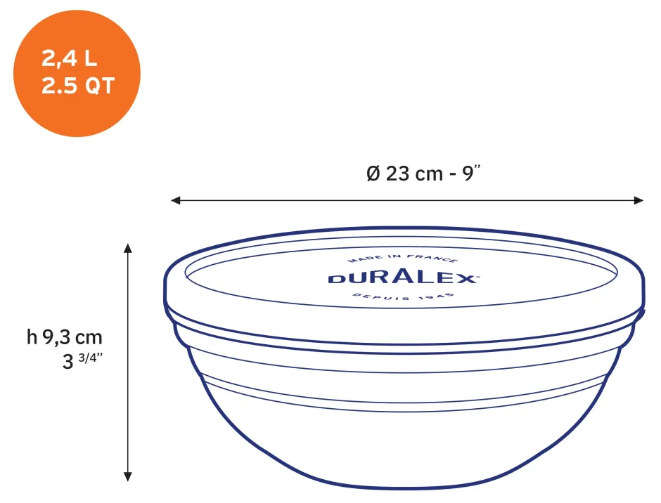 Duralex Professionnels De La Restauration|Boîtes Rondes>Freshbox - Boite de conservation ronde couvercle blanc 2,4L