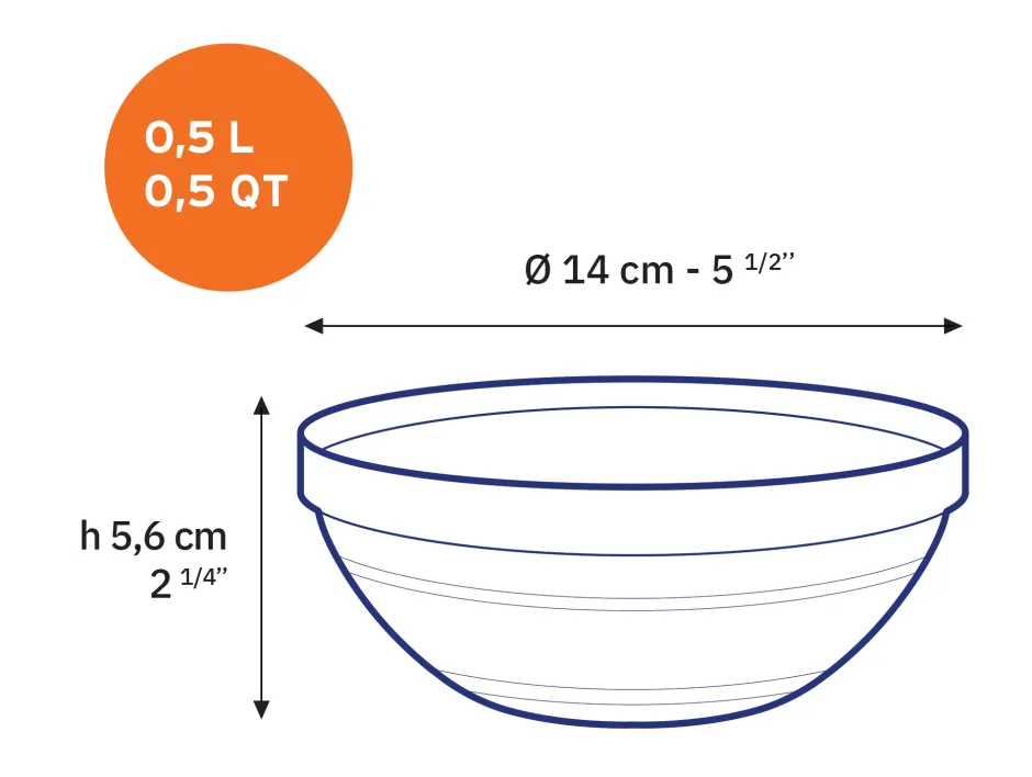 Duralex Professionnels De La Restauration|Saladiers>Le Gigogne - Saladier en verre Empilable 50 cl - 14 cm Vert
