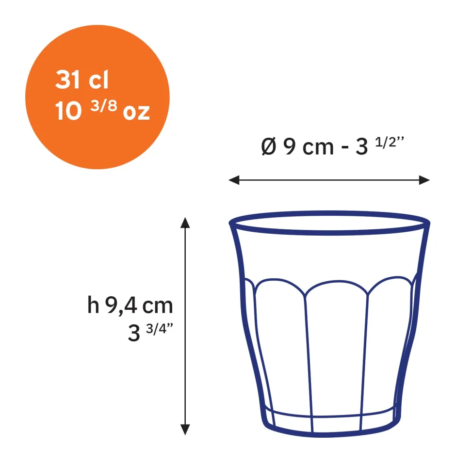 Duralex Professionnels De La Restauration|Verres À Eau>Le Picardie - Verre à eau - Bleu Marine - 31cl