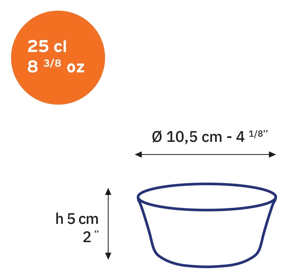 Duralex Professionnels De La Restauration|Coupelles>Lys - Coupelle en verre 10,5 cm - 25cl - Bleu Marine